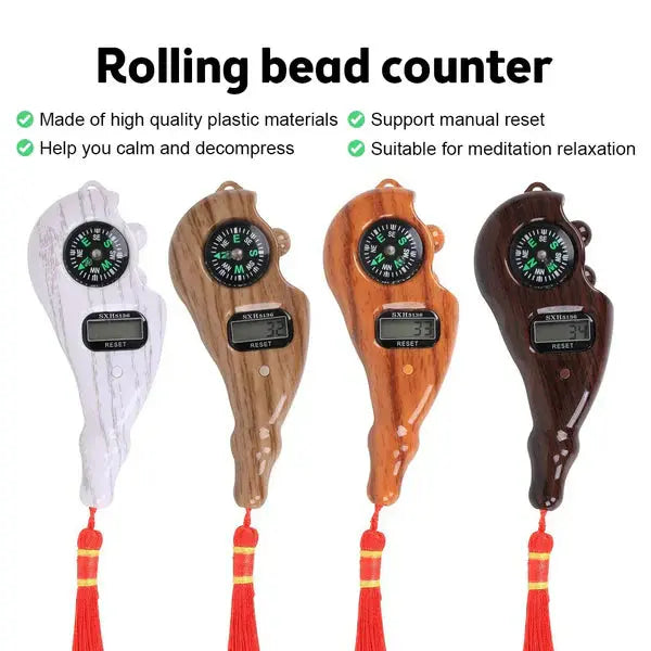 Electronic Digital Tally Counter with Compass Tassel Finger Gulf Picks